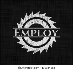 Employ chalkboard emblem written on a blackboard