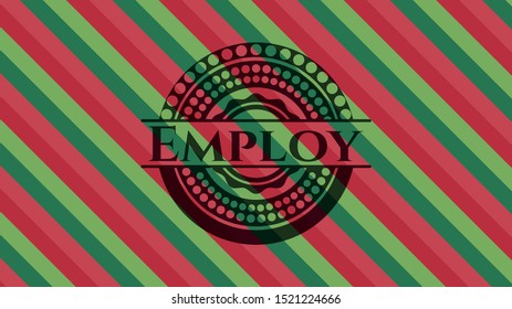 Employ christmas emblem background. Vector Illustration. Detailed.