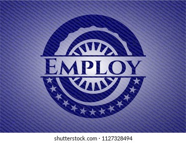 Employ emblem with jean background