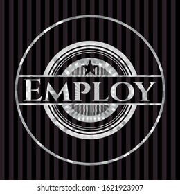 Employ silver shiny badge. Vector Illustration. Mosaic.