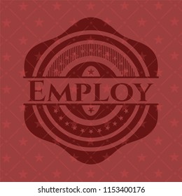 Employ vintage red emblem