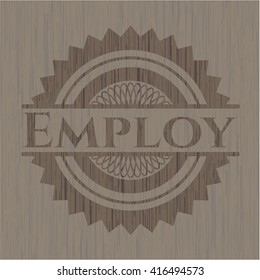 Employ vintage wooden emblem