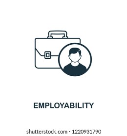 Employability outline icon. Premium style design from project management icons collection. Simple element employability icon. Ready to use in web design, apps, software and printing.