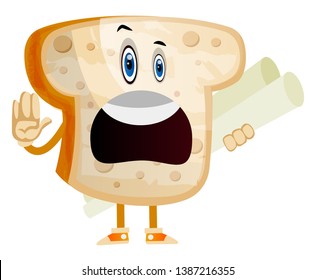 Employed bread illustration vector on white background