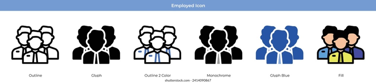 Employed Icon Set Vector Design