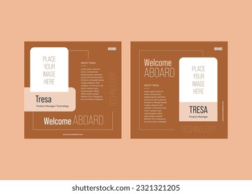 Employee aboard welcome post social media square banner, Welcome aboard welcome to the team banner social media post design