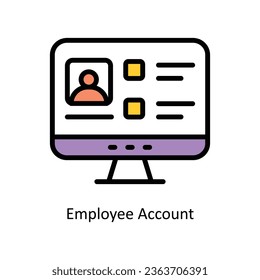 Employee Account vector Filled outline Icon Design illustration. Human Resources Symbol on White background EPS 10 File 