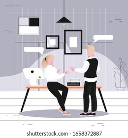 Employee activity in the office concept vector  illustration