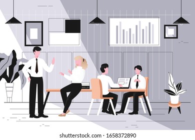 Employee activity in the office concept vector  illustration