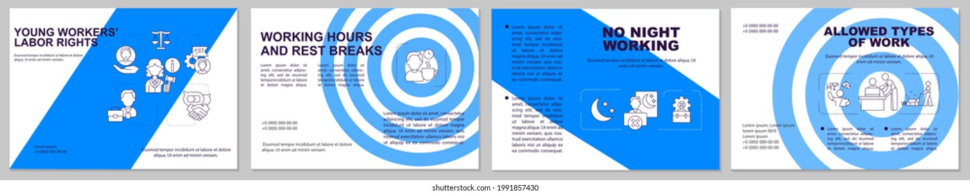 Employee Adaptation Brochure Template. New Worker Orientation. Flyer, Booklet, Leaflet Print, Cover Design With Linear Icons. Vector Layouts For Magazines, Annual Reports, Advertising Posters