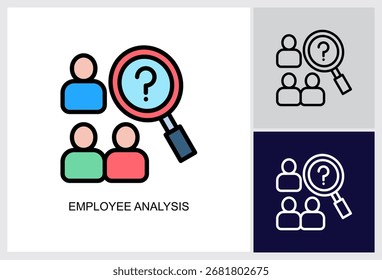 Employee Analysis icon Multi Style Vector Illustration