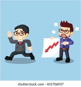 Employee angry about down graphic