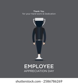 Employee appreciation day 2d vector flat illustration for print or Social Media