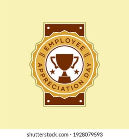 Employee Appreciation Day Award Tag with Border Illustration Vector