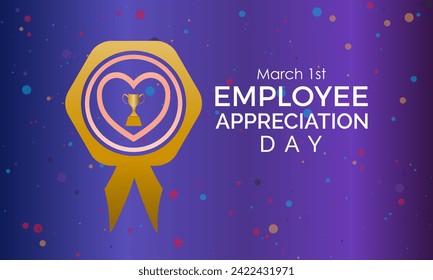 Employee Appreciation Day celebrated every year of March 1, Appreciation Vector banner, flyer, poster and social medial template design.