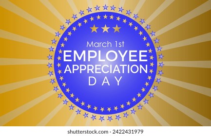 Employee Appreciation Day celebrated every year of March 1, Appreciation Vector banner, flyer, poster and social medial template design.