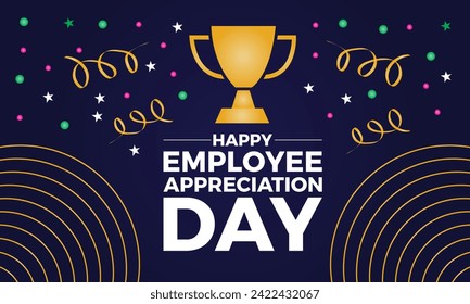 Employee Appreciation Day celebrated every year of March 1, Appreciation Vector banner, flyer, poster and social medial template design.
