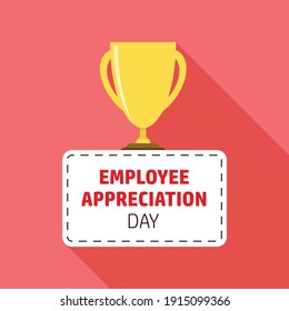 Employee appreciation day concept design. Trophy vector illustration. Flat design.