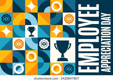Employee Appreciation Day. Holiday concept. Template for background, banner, card, poster with text inscription. Vector EPS10 illustration