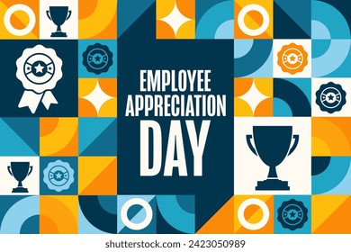 Employee Appreciation Day. Holiday concept. Template for background, banner, card, poster with text inscription. Vector EPS10 illustration