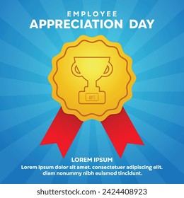 Employee Appreciation Day. Symbol of Appreciation and trophies. cards, banners, posters, social media and more. 