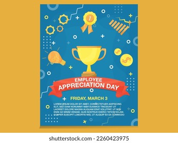 Employee Appreciation Day Template, Background for Employee Appreciation Event, Vector Illustration