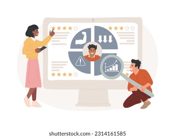 Employee assessment isolated concept vector illustration. Employee evaluation, assessment form, job performance review, SWOT analysis, recruitment software, supervisor meeting vector concept.