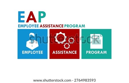 Employee assistance program logo with business man gear and document icons
