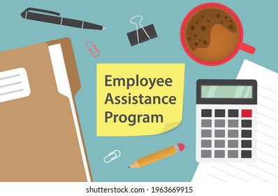 Employee Assistance Program written on yellow sticky note - vector illustration