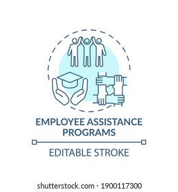 Employee Assistance Programs Concept Icon. Occupational Stress, Burnout Idea Thin Line Illustration. Work-based Intervention Program. Vector Isolated Outline RGB Color Drawing. Editable Stroke