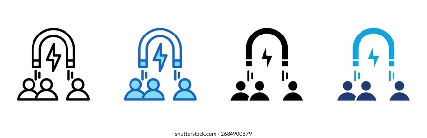 Employee Attraction icon Multi Style Vector Illustration