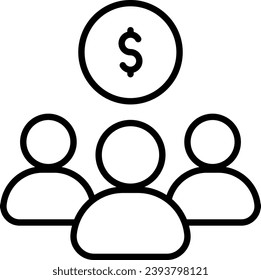 employee benefit icon line vector illustration
