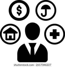 Employee Benefit Icon Mixed Vector Illustration