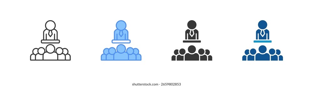 Beneficio del empleado Conjunto de iconos multiestilo colección