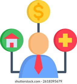Employee Benefits Icon Flat Vector Illustration