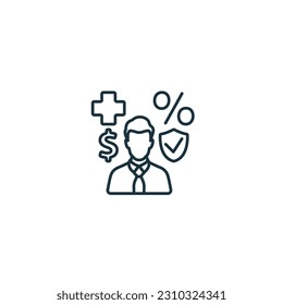 Icono de beneficios para empleados. Signo monocromo simple de la recaudación de las prestaciones de los empleados. Icono de beneficios para empleados para logotipo, plantillas, diseño web e infografías.