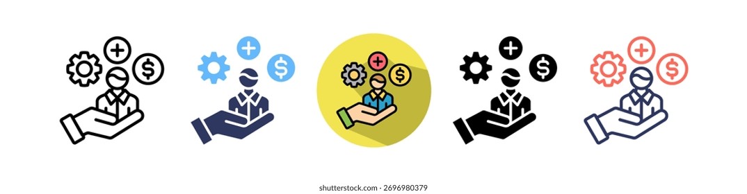 Icono de beneficios para empleados Ilustración vectorial múltiple