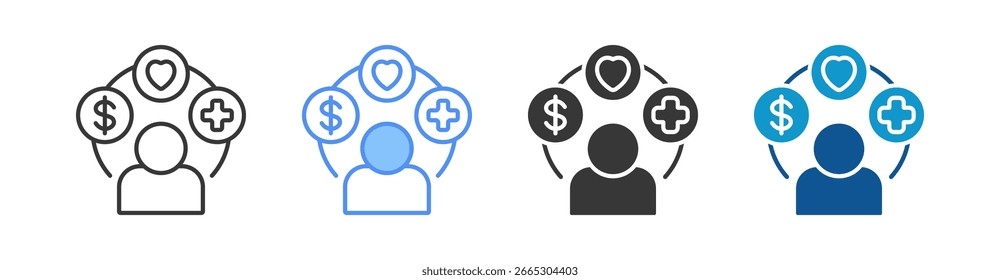 Conjunto de Ícones de Benefícios de Funcionário Coleção de Vários Estilos