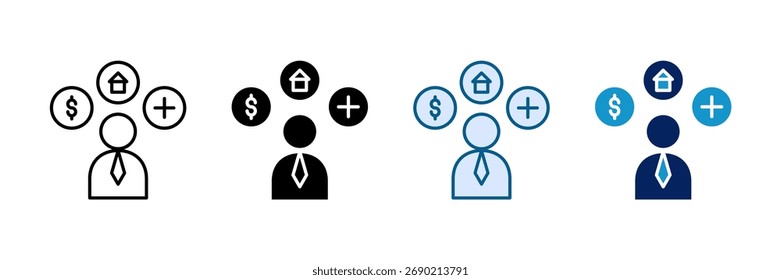 Employee Benefits Icon Set Multiple Style Collection