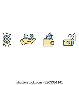 Employee Benefits Icons Set . Employee Benefits Pack Symbol Vector Elements For Infographic Web