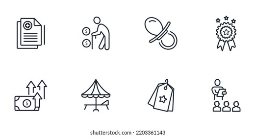 Employee Benefits Icons Set . Employee Benefits Pack Symbol Vector Elements For Infographic Web