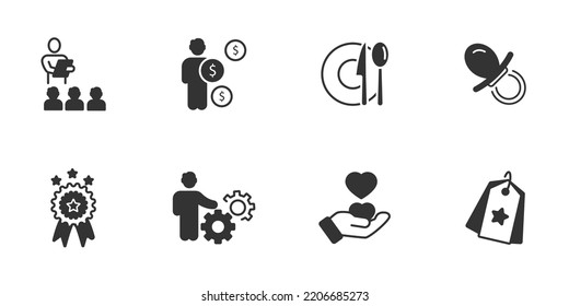 Employee Benefits Icons Set . Employee Benefits Pack Symbol Vector Elements For Infographic Web