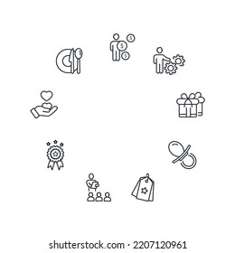 employee benefits icons set . employee benefits pack symbol vector elements for infographic web