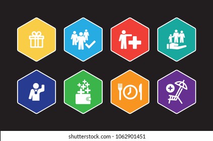 Employee Benefits Infographic Icon Set