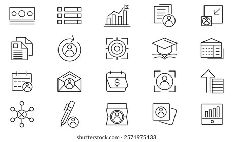 Employee Benefits line icon set. Company, win-win, scheme, loyalty, star, winner, award, employee, bonuses, paid leave, maternity leave, pension line icon set. UI thin line icon pack.