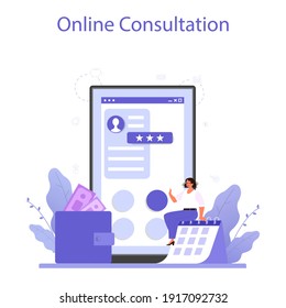 Employee Benefits Package Online Service Or Platform. Compensation Supplementing Employee's Salary. Online Consultation. Flat Vector Illustration