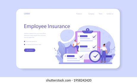 Employee Benefits Package Web Banner Or Landing Page. Compensation