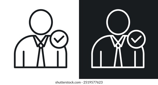 Employee black and white icon.