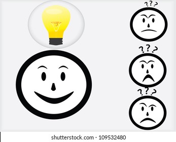 Employee brainstorming ideas.  Illustration in vector.