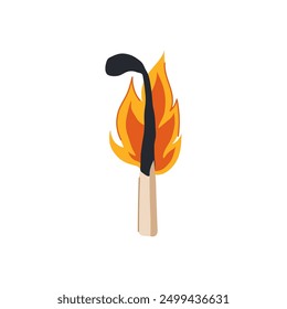 employee burning match cartoon. burn row, worker box, box black employee burning match sign. isolated symbol vector illustration